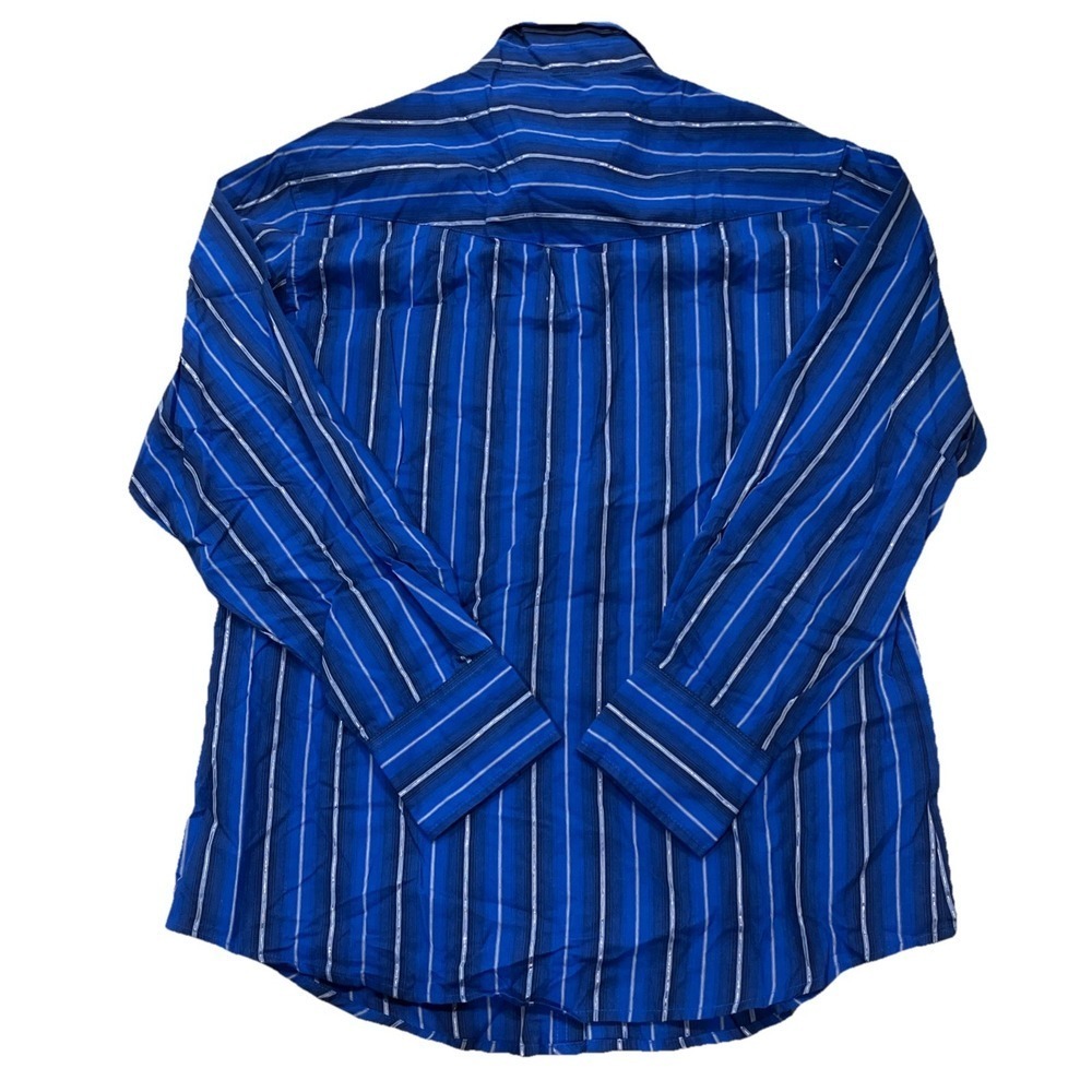 Wrangler Western Pearl Snap Shirt L Blue - Picture 2 of 6